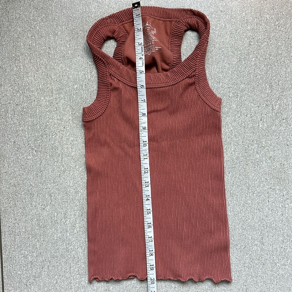Free People Rust Ribbed Racerback Tank Top - Picture 7 of 14